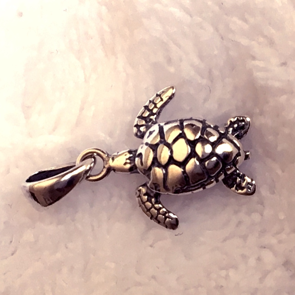 🐢Silver Turtle Pendant🐢 - Picture 3 of 5